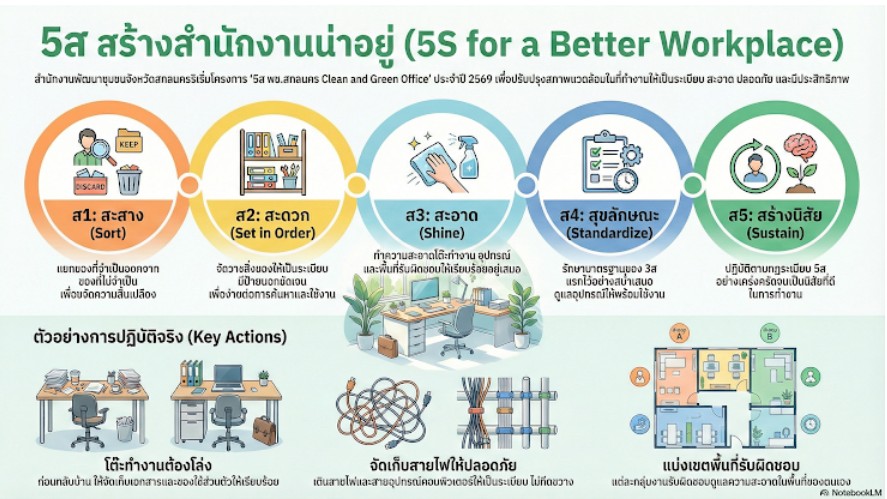พช.ภูพาน ร่วมสร้างสำนักงานน่าอยู่ เดินหน้าขับเคลื่อน '5S for Better Workplace' 