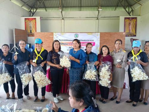 พช.ภูพาน : รวมพลังสตรีตำบลหลุบเลา ประดิษฐ์ดอกไม้จันทน์ 4,000 ดอก